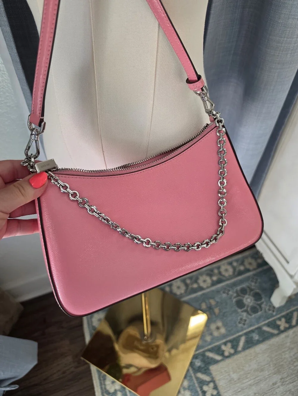 Kate Spade Margot Textured Leather Pink Crossbody - Picture 6 of 11